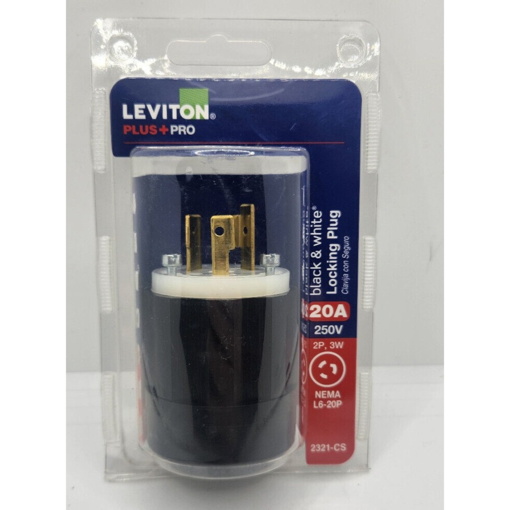 Leviton Plus Pro 20 Amp 250 Volt 2321-CS Plug New in Package‎